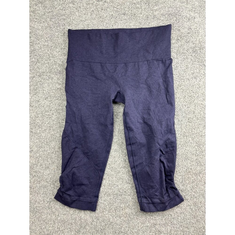Lululemon In The Flow‎ Crop Leggings Womens 6 Blue Capri Yoga Seamless Athletic